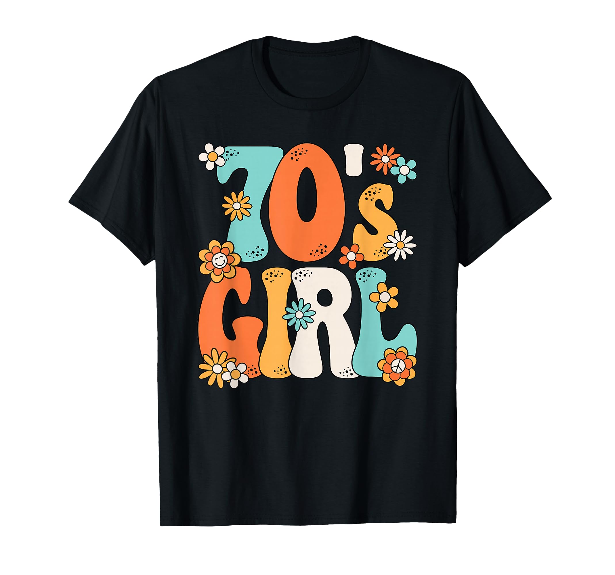 Groovy 70s Girl Hippie Theme Party Outfit 70s Costume Women T-Shirt