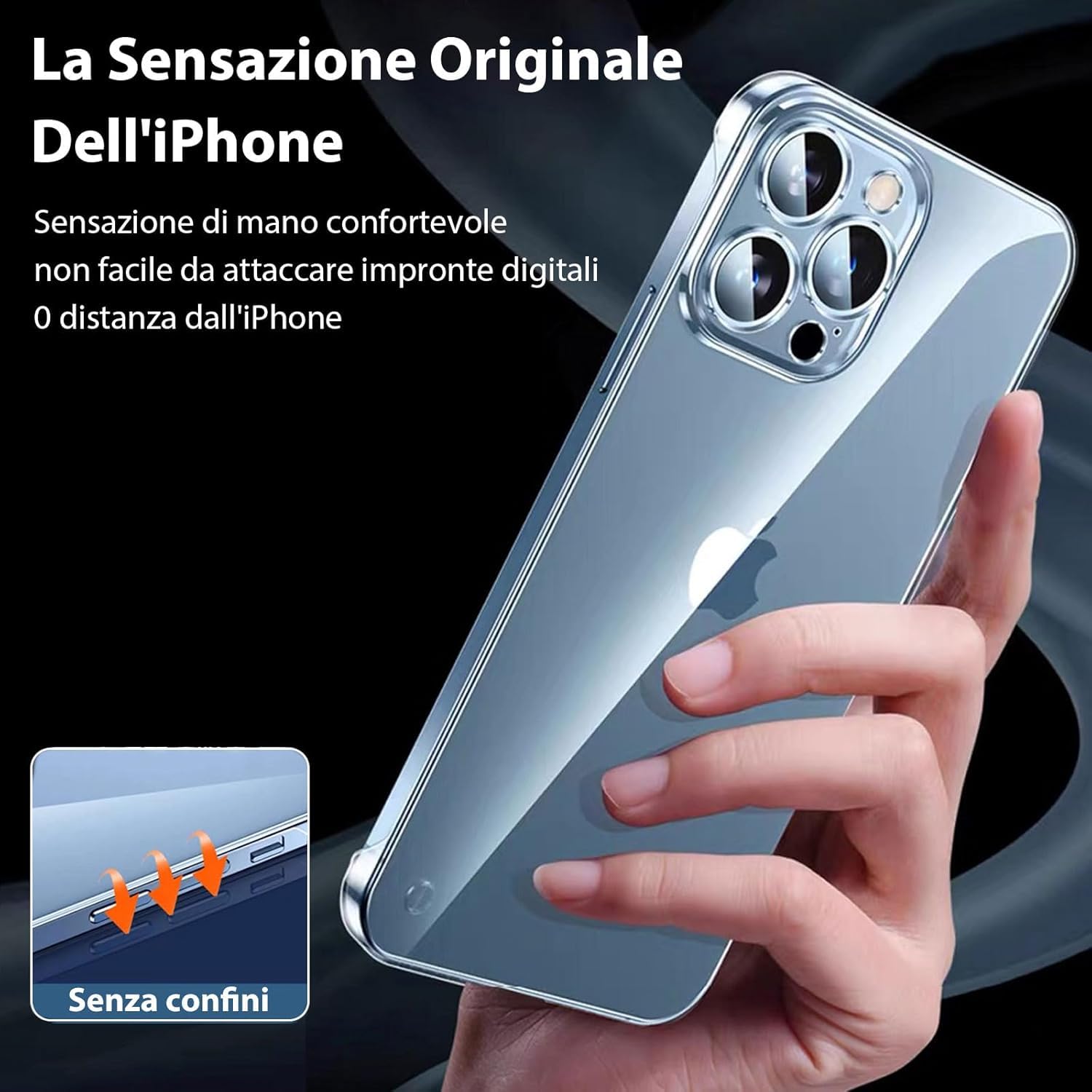 FAOMSEBS Custodia Per IPhone 16 Pro Max – Traslucida Opaca, Sensazione Metallo, Ultra Sottile 0,1cm, Antigiallo, Dissipazione Calore - 2