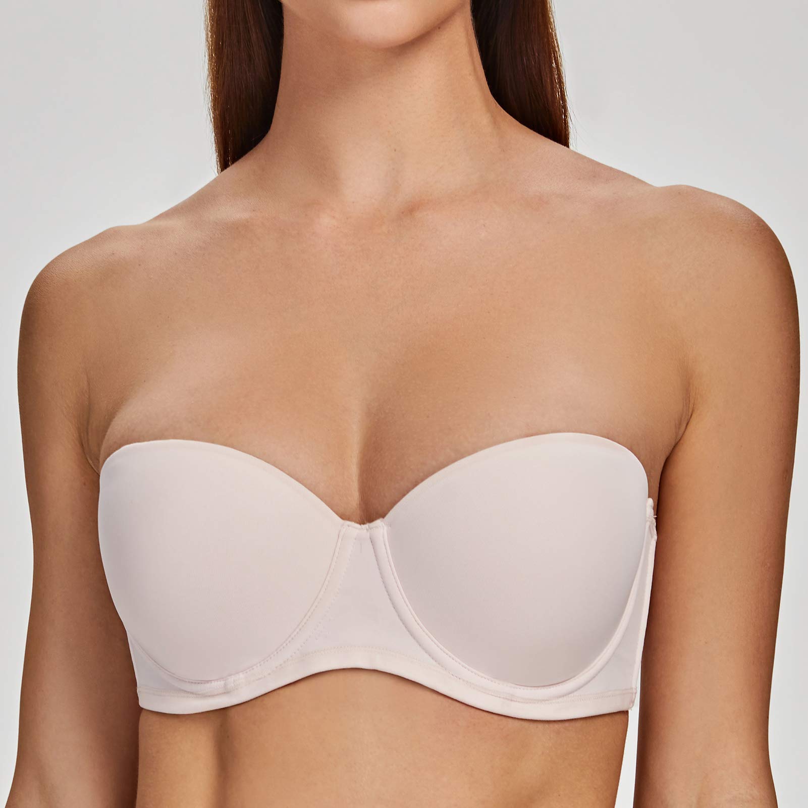MELENECA - Sujetador sin Tirantes Tallas Grandes Push Up de Silicona para Mujer