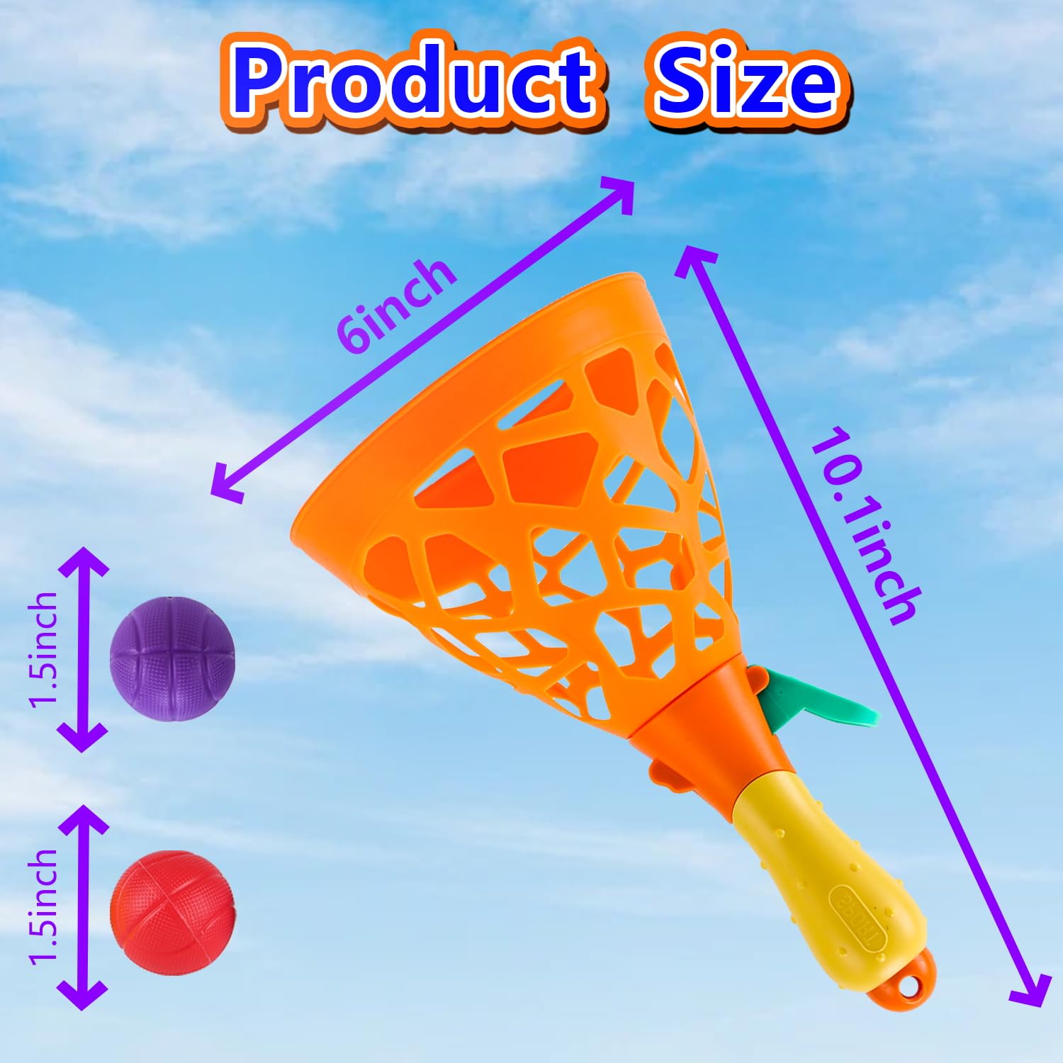 Outdoor Indoor Games Activities for Kids, Pop and Catch Ball Family Games with 2 Launcher Baskets and 10 Balls, Basket Stuffers Birthday Party Gifts Toys for Kids Ages 3 4 5 6 7 8 12+ Years Old - Image 2