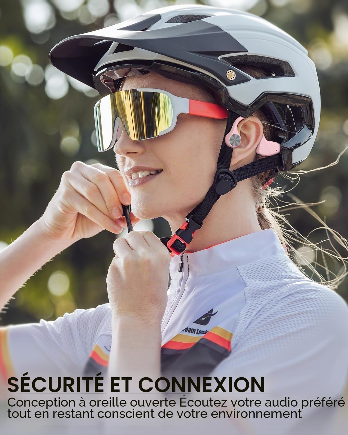 SANOTO Casque Conduction Osseuse Bluetooth 5.3, Open Ear Casque Bluetooth Sans Fil Sport IPX5 Étanche et Anti-poussière Conduction Osseuse Batterie longue durée Running Fitness Cycling Casque Écouteur