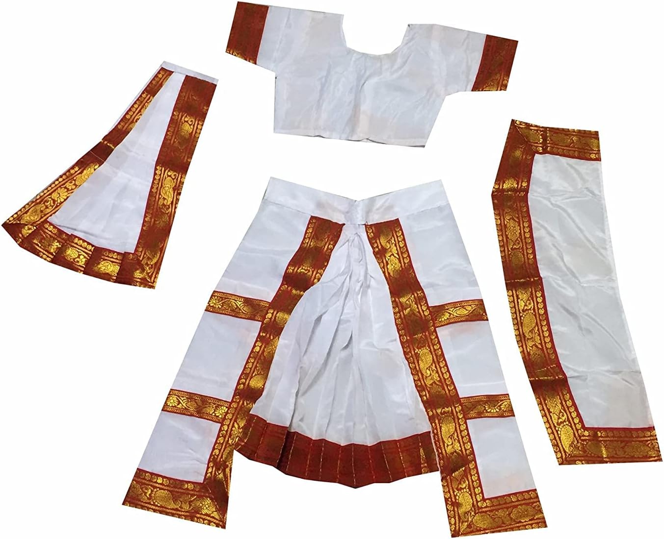 BharatanatyamBharatanatyamworld Classical Dance Bharatnatyam Costume for Kids and Adults White color