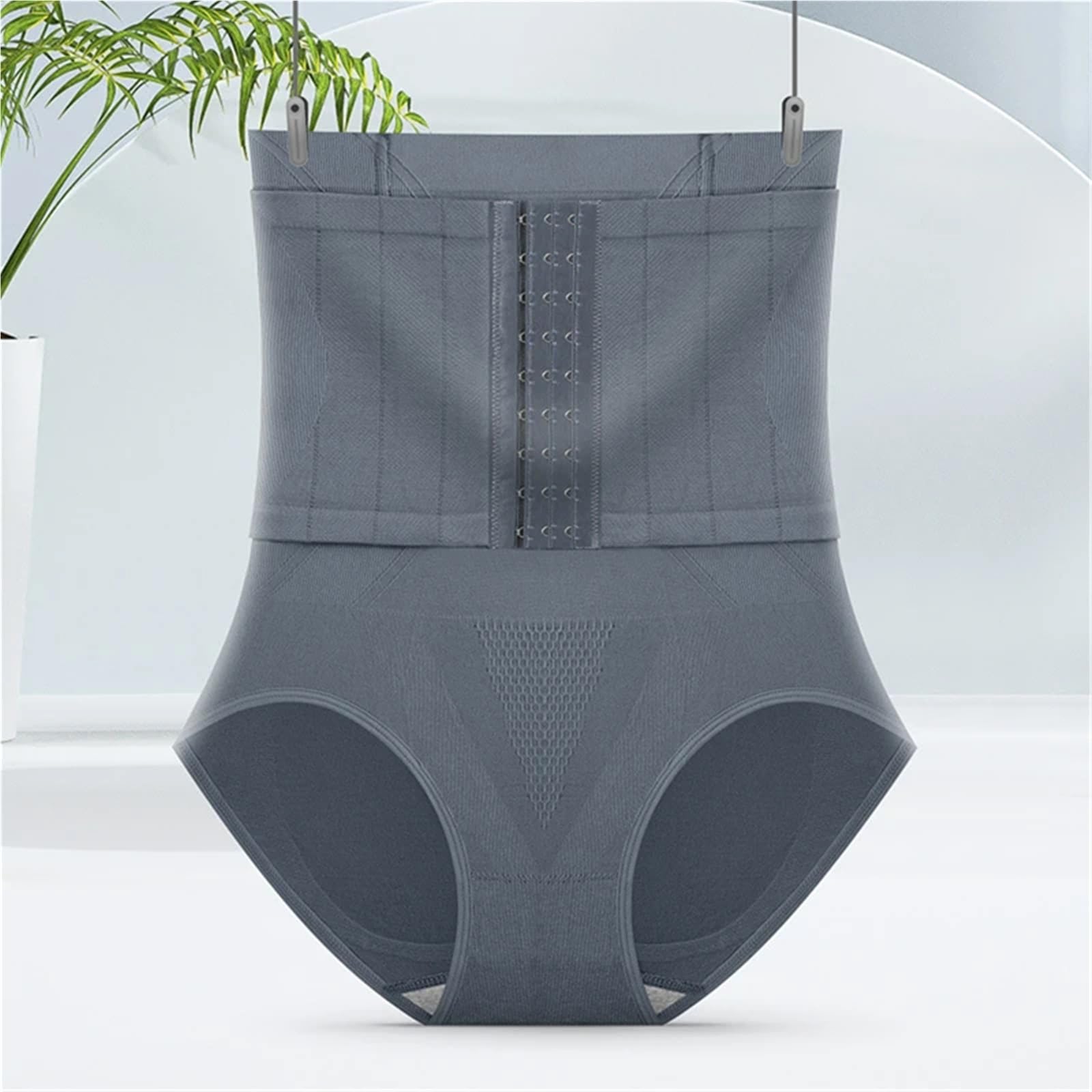 Bodysuit Shapewear Vita Trainer Corsetto Shapewear Riducente Body Shaper Guaina Pancia Modellante Cinghia Dimagrante Biancheria Intima Cintura Butt Lifter Slip für Snellente(Gray,M)