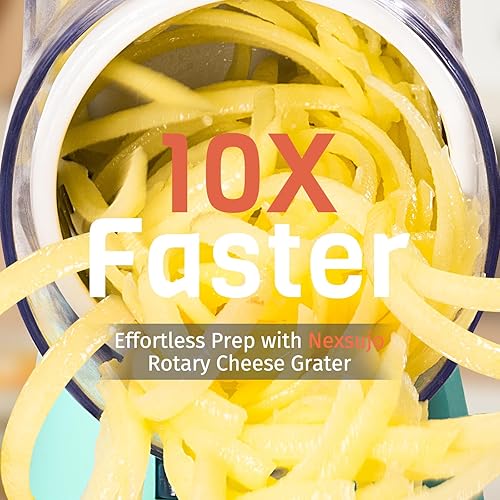 Miniatura 2 de Rallador giratorio de queso, manivela de mano, trituradora de 3 cuchillas, rallador de queso para cocina, herramienta de cocina multifuncional para