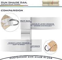 Vista 5 de Windscreen4less Vela de Sombra Solar Impermeable de 10' x 24' con Borde Recto, Toldo Cobertura para Exteriores, Bloqueo UV para Césped, Patio