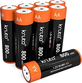 NiMH Rechargeable AA Batteries, 1.2V 800mAh Rechargeable AA Solar Batteries for Outdoor Solar Lights and Household Devices, Pre-Charged AA Pack 8
