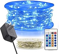 Vista 10 de RUICHEN Guirnalda de luces de hadas regulables de color blanco cálido, súper larga de 165 pies, 500 luces LED con control remoto, luces