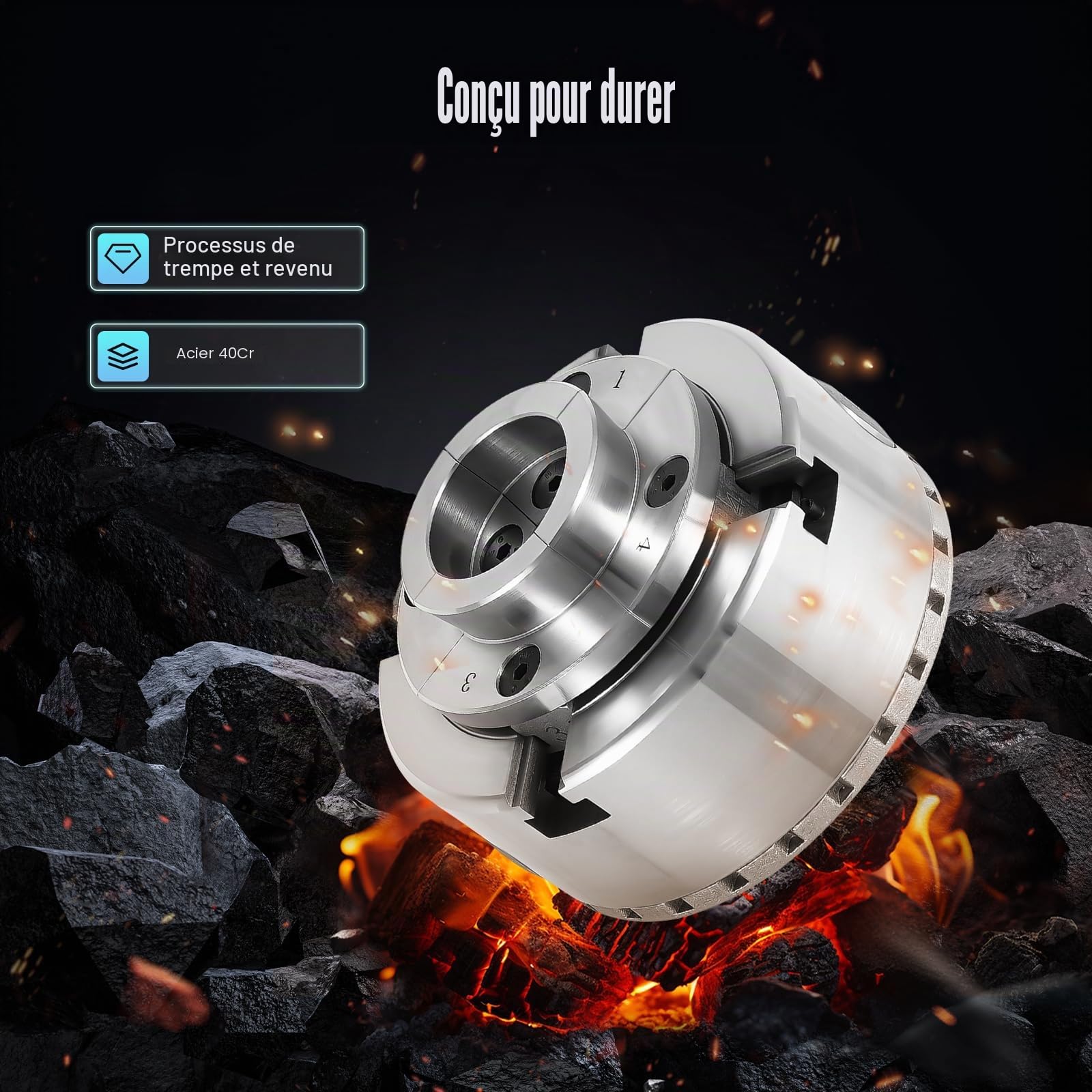 Mandrin à 4 mors M33 pour tour de tour, couteau de tournage