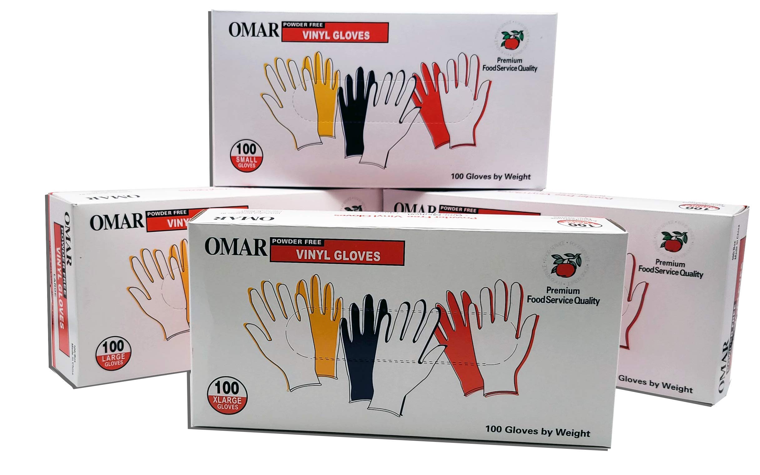 Omar Guanti in vinile senza polvere, 100 pezzi, taglia L