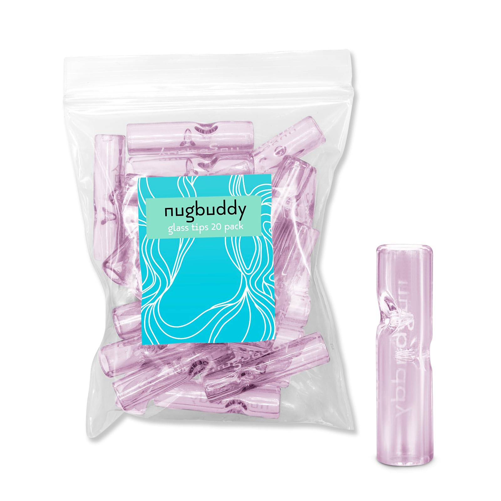 Glass Tips for Joints - Reusable Glass Rolling Tips - Mouthpiece Filter Crutch Fits in Rolling Machines - 20 Pack (Pink)