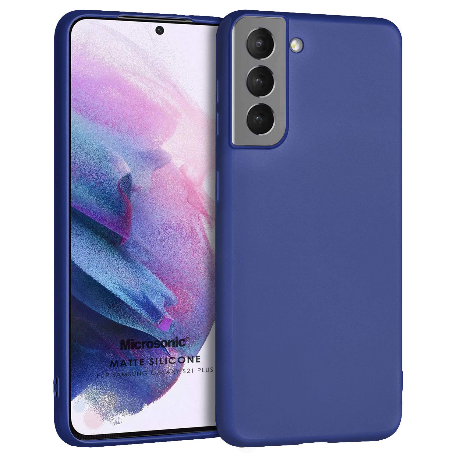 Microsonic Matte Silicone Samsung Galaxy S21 Plus için Kılıf Lacivert [Galaxy S21 Plus ile Uyumlu Kılıf - Lacivert]