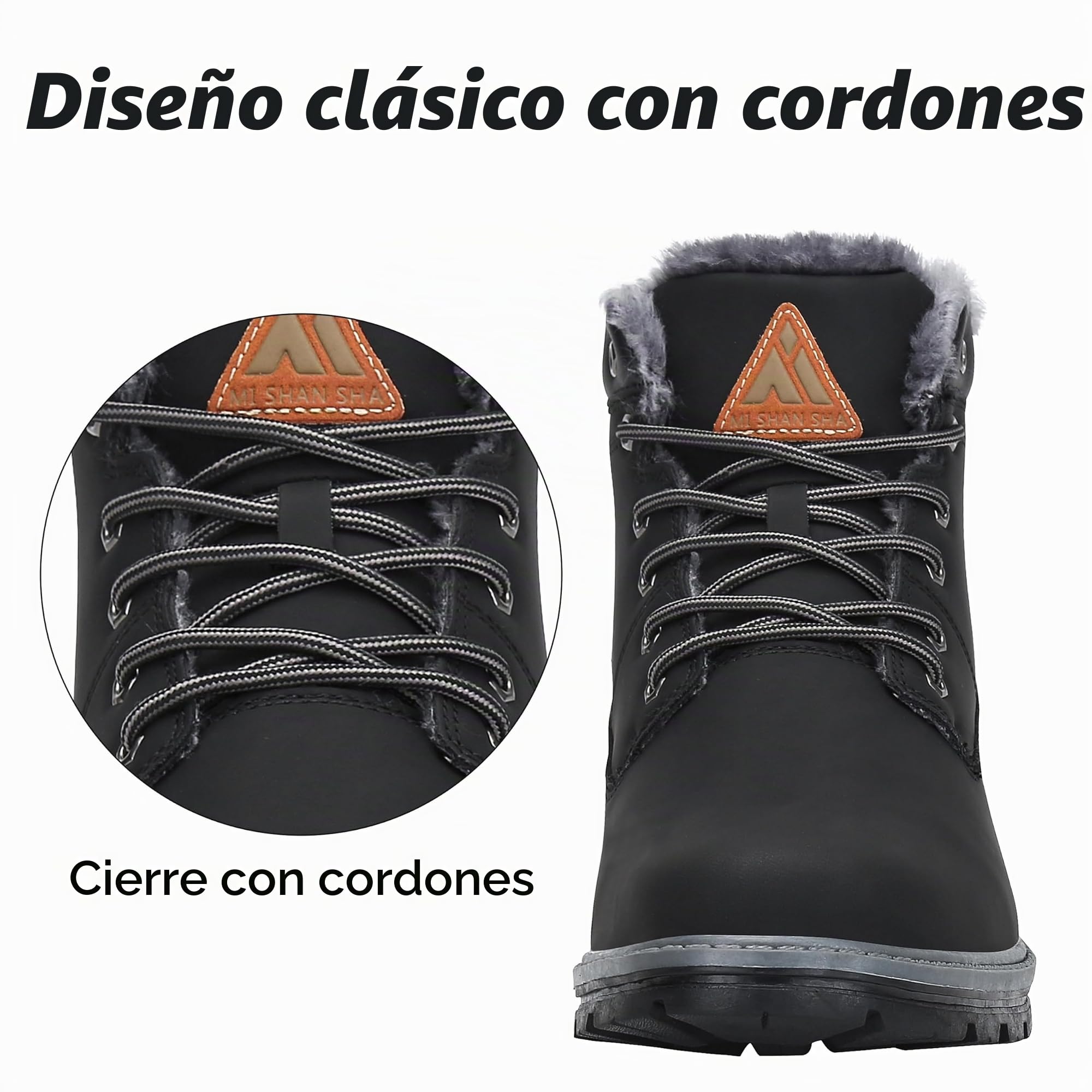 Mishansha Zapatos de Invierno Fur Forradas Botas de Nieve 36-38 EU