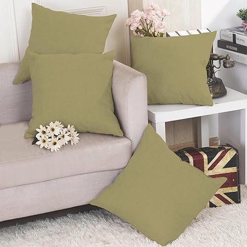 Miniatura 5 de QIUPINGLI Juego de 2 fundas de almohada decorativas de lino de 18 x 18 pulgadas para sofá, sillón, fundas de almohada decorativas de granja para