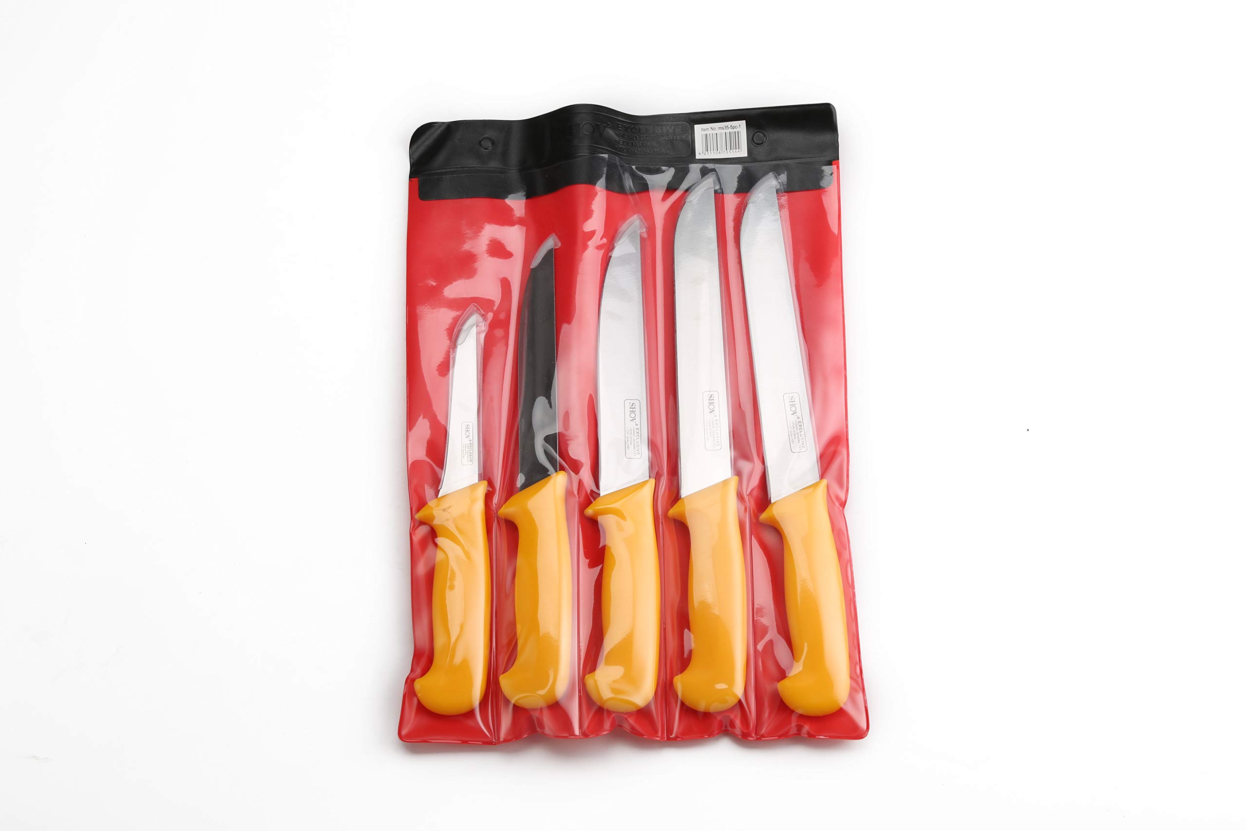 Shov Coltello da macellaio, coltello da cucina, coltello da macellaio, 5 pezzi, in acciaio inox, qualità professionale