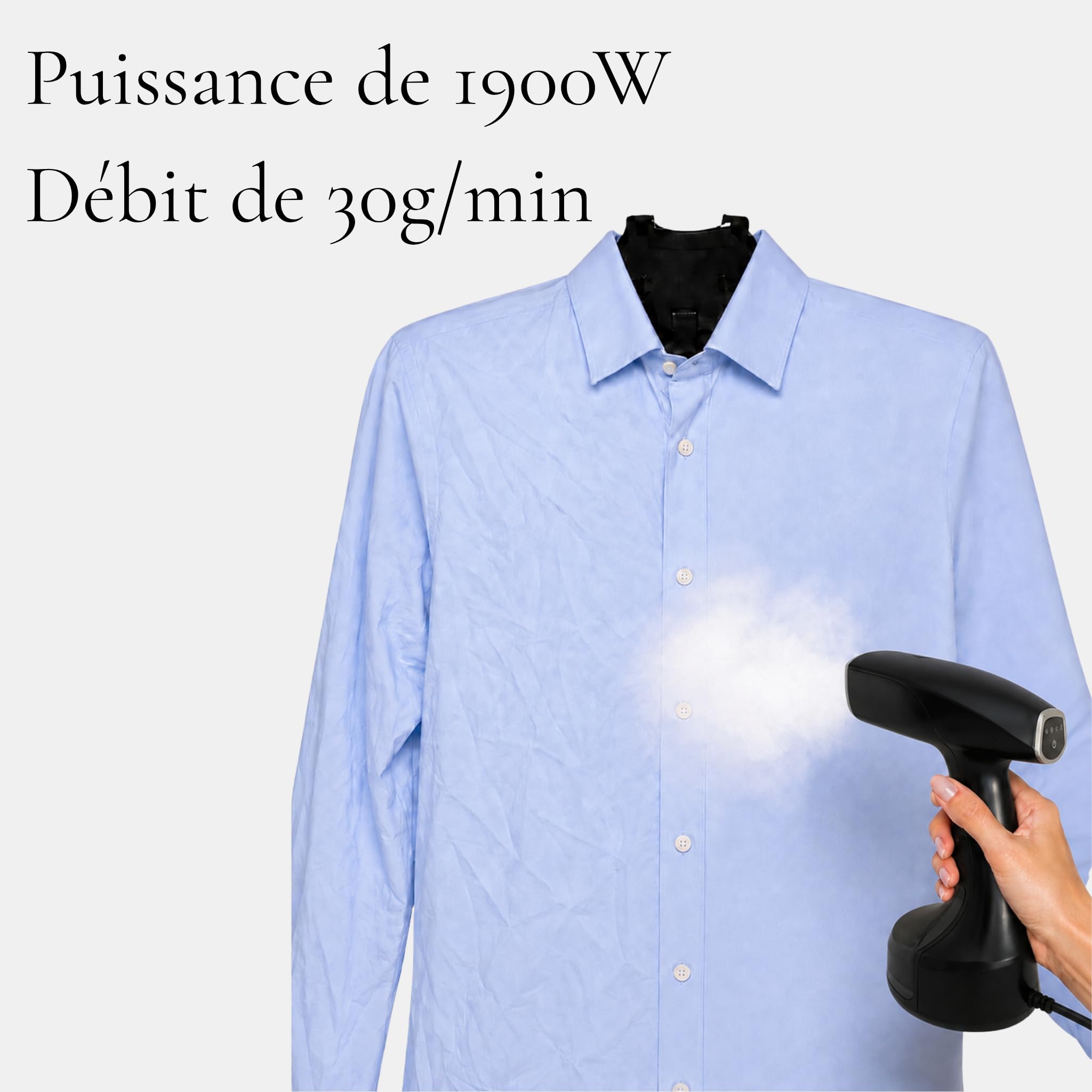 Defroisseur Vetement 1900W, Steamer Portable, 3 Modes de Vapeur