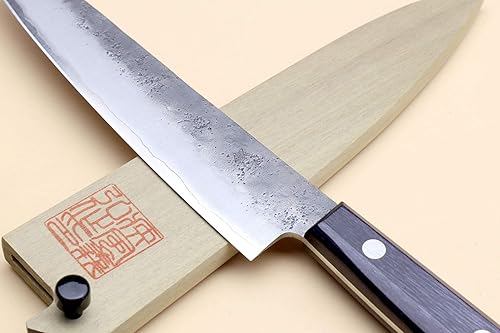 Miniatura 5 de Yoshihiro Cuchillo utilitario de acero inoxidable Nashiji Ginsan de alto carbono resistente a las manchas (5.3 pulgadas (5.315 in) y Saya)