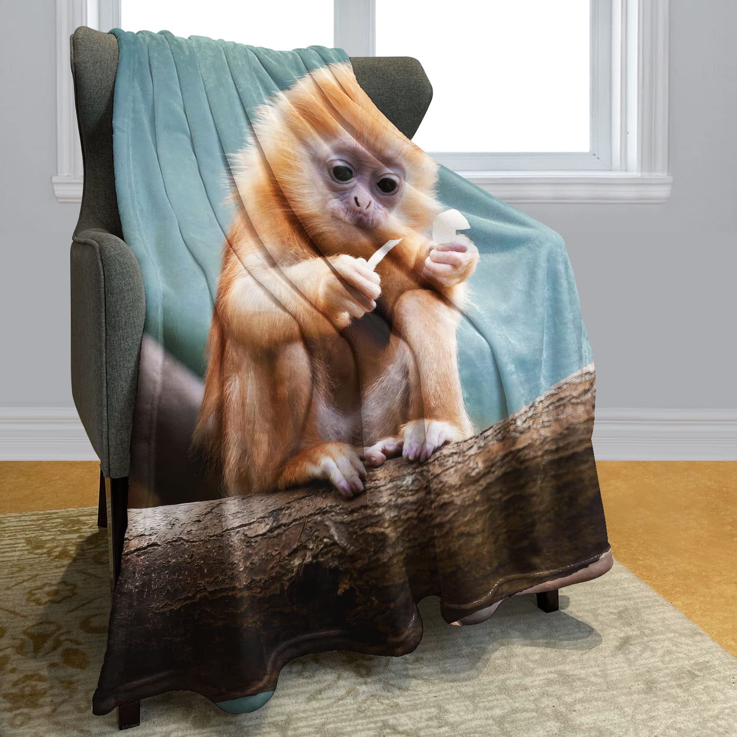 Weiche Plüsch-Decke 152x203 Cm - Kuschelig Warm Für Couch & Bett, Maschinenwaschbar, Blau