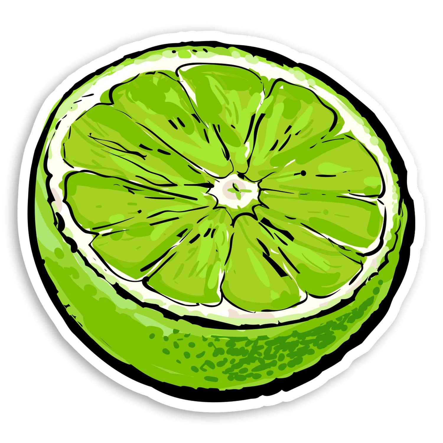 2 x 10cm Green Lime Half Vinyl Stickers - Fruit Cocktail Healthy Sticker #34984