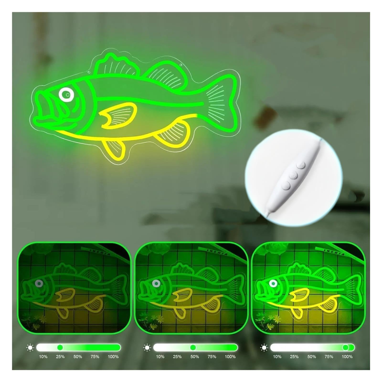 Insegna al Neon Insegna Al Neon Del Pesce Persico