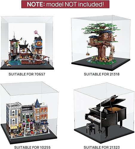 Miniatura 6 de Nynelly Vitrina grande de acrílico para coleccionables, caja de exhibición de acrílico transparente para Lego 21318 Tree House, escaparate a prueba