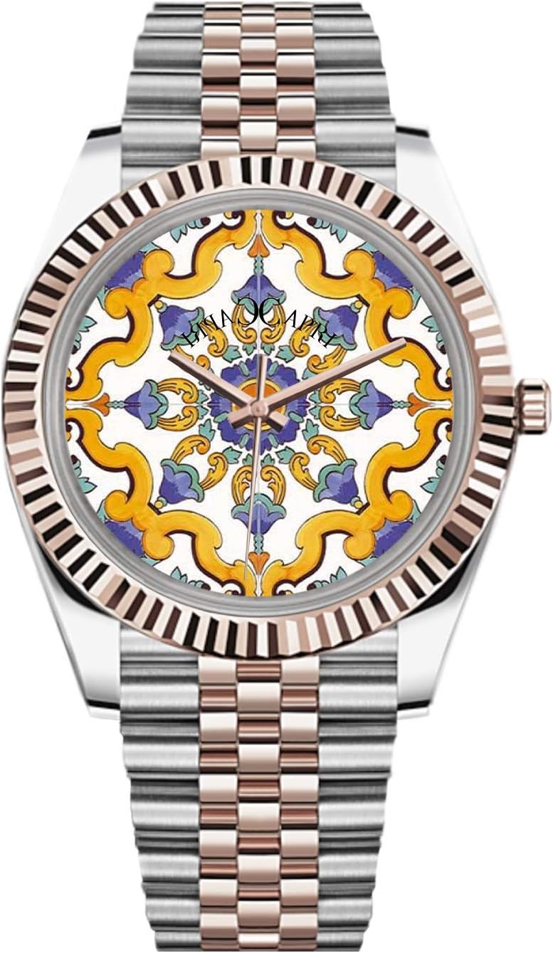 Capri MareCapri Capri Women's Watches Maiolica Model Amalfi Capri Mare Case 37mm Knurled Bezel Leather or Steel Strap
