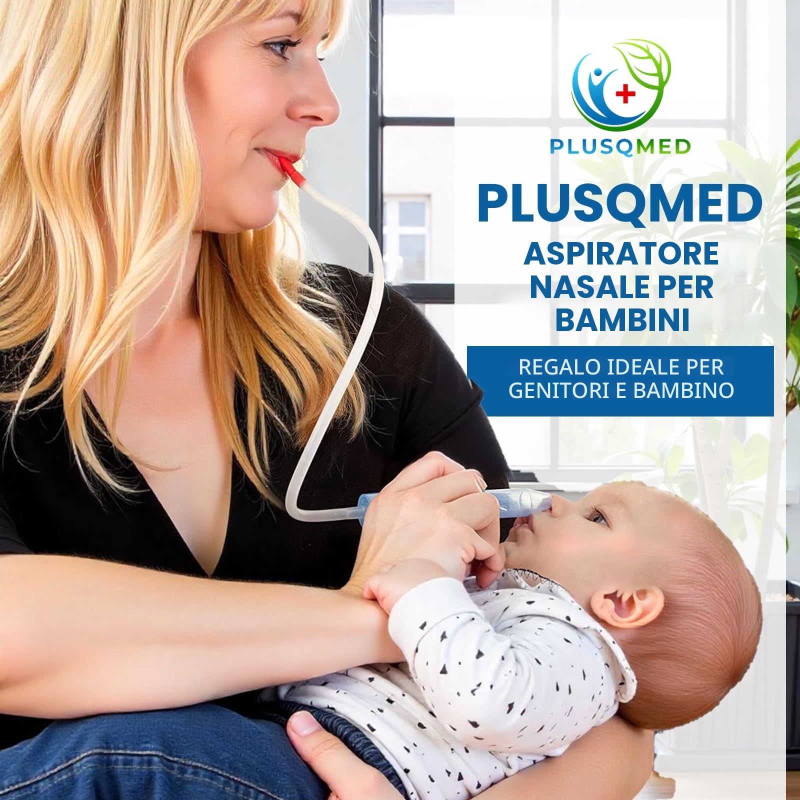 Aspiratore nasale per bambini, ventosa per muco con 24 filtri igienici, sicuro e facile da pulire per neonati, neonati, bambini, aspiratore nasale, aspiratore nasale, rimozione del muco, PLUSQMED