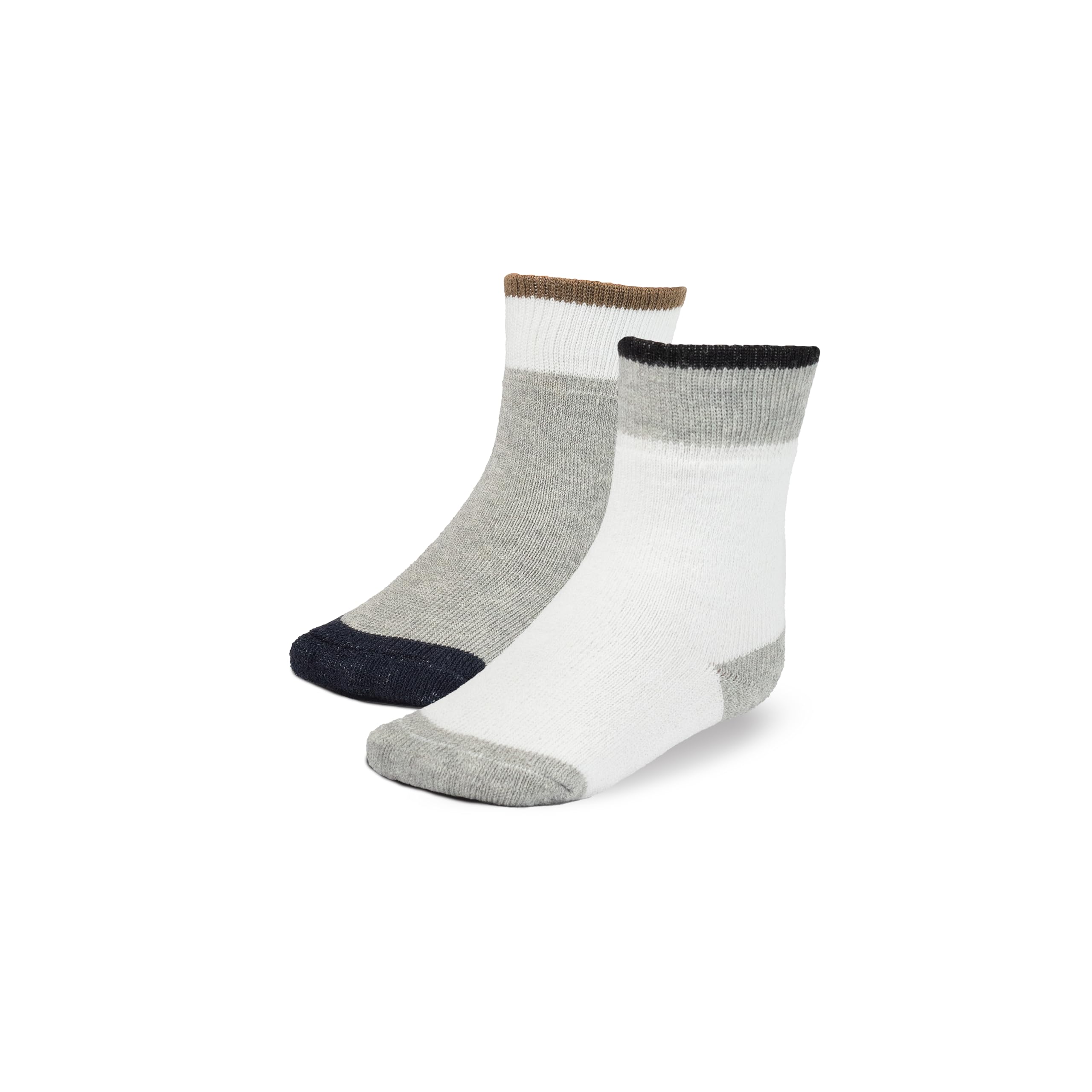 Men & Women Crew Length Socks (Pack of 2) Pure Cotton, Plain, Padded Base & Anti-bacterial, Black, Dark Grey-image-23