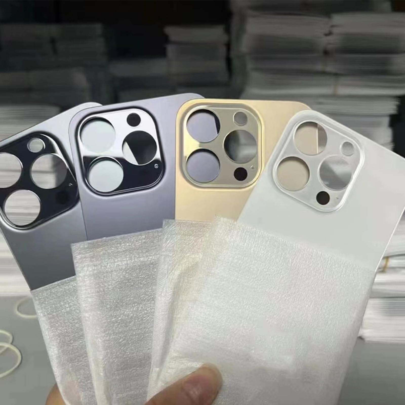 14ProMax /14 Pro MAX - Cubierta Trasera de Cristal de Repuesto para iPhone 14Pro MAX con Adhesivo preinstalado + Kit de Herramientas de reparación (Plateado)