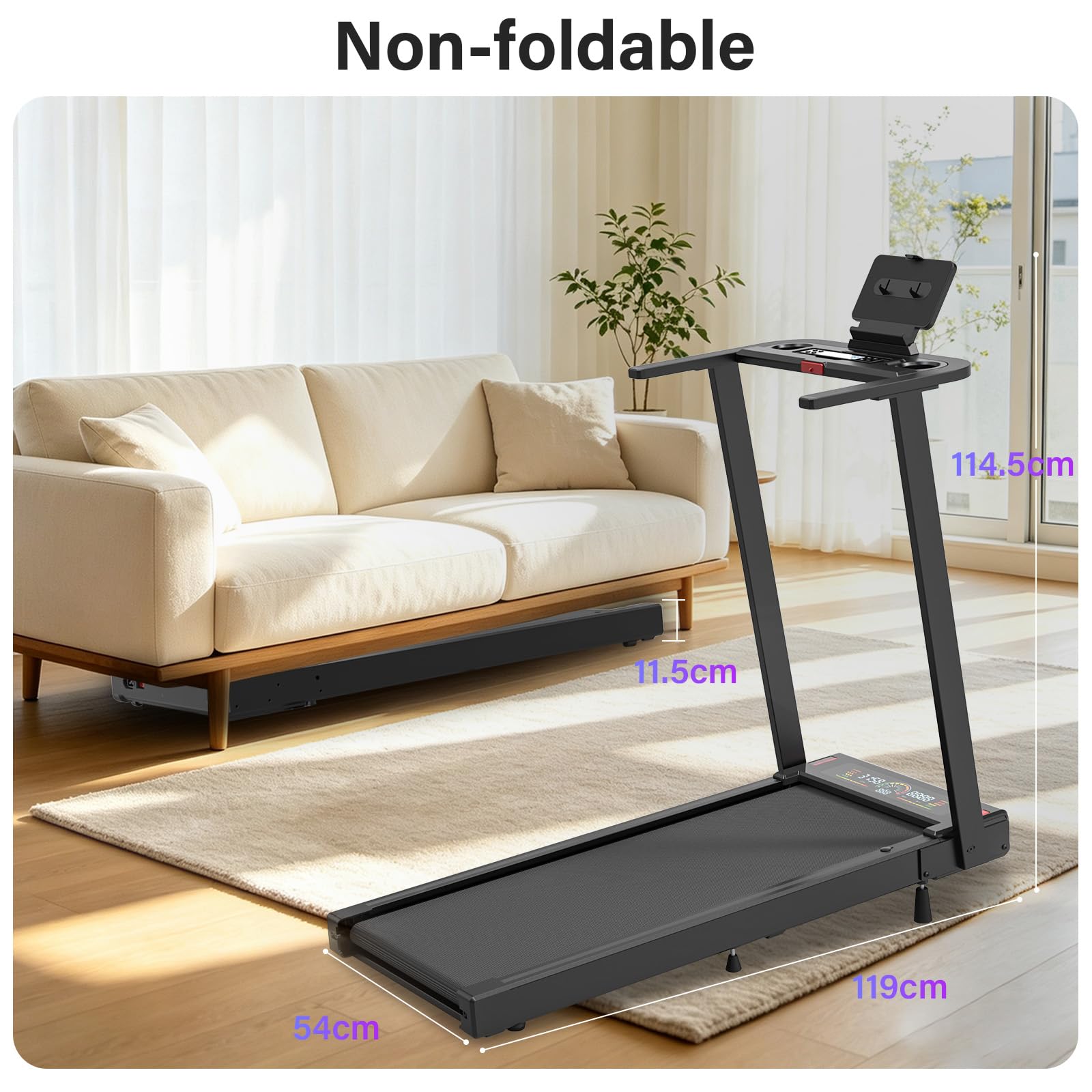 TODO 12km/h Tapis Roulant Walking Pad, 8% manuale Pendenza, 12 programmi