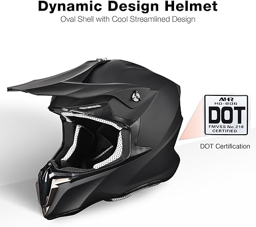 Miniatura 2 de AHR Adult Offroad Dirt Bike Helmet Motocross ATV Dirtbike Outdoor BMX MX Full Face Motorcycle Helmet DOT Approved