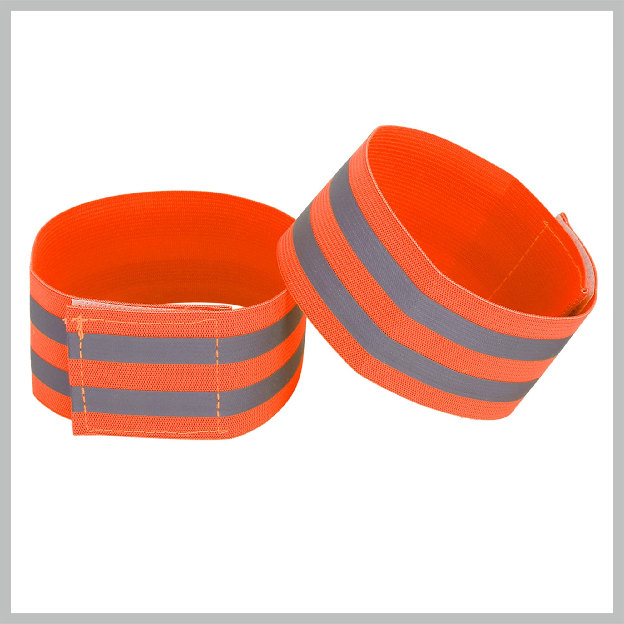 Lot de 8 bandes réfléchissantes pour bras - Haute visibilité - Pour cyclisme de nuit - Orange