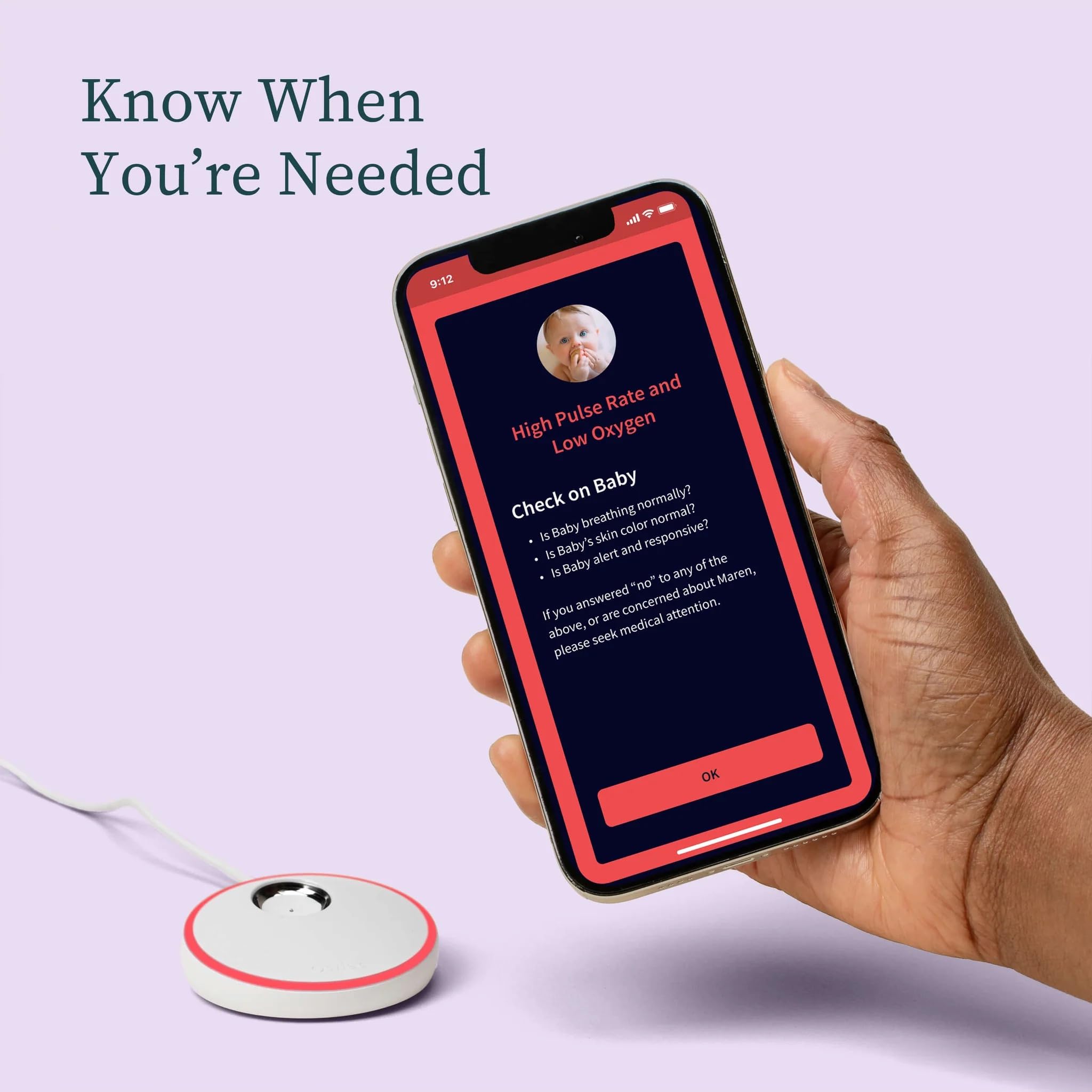Owlet® Dream Sock Mint - Vigilabebés Inteligente Seguimiento de lecturas de Salud en Vivo