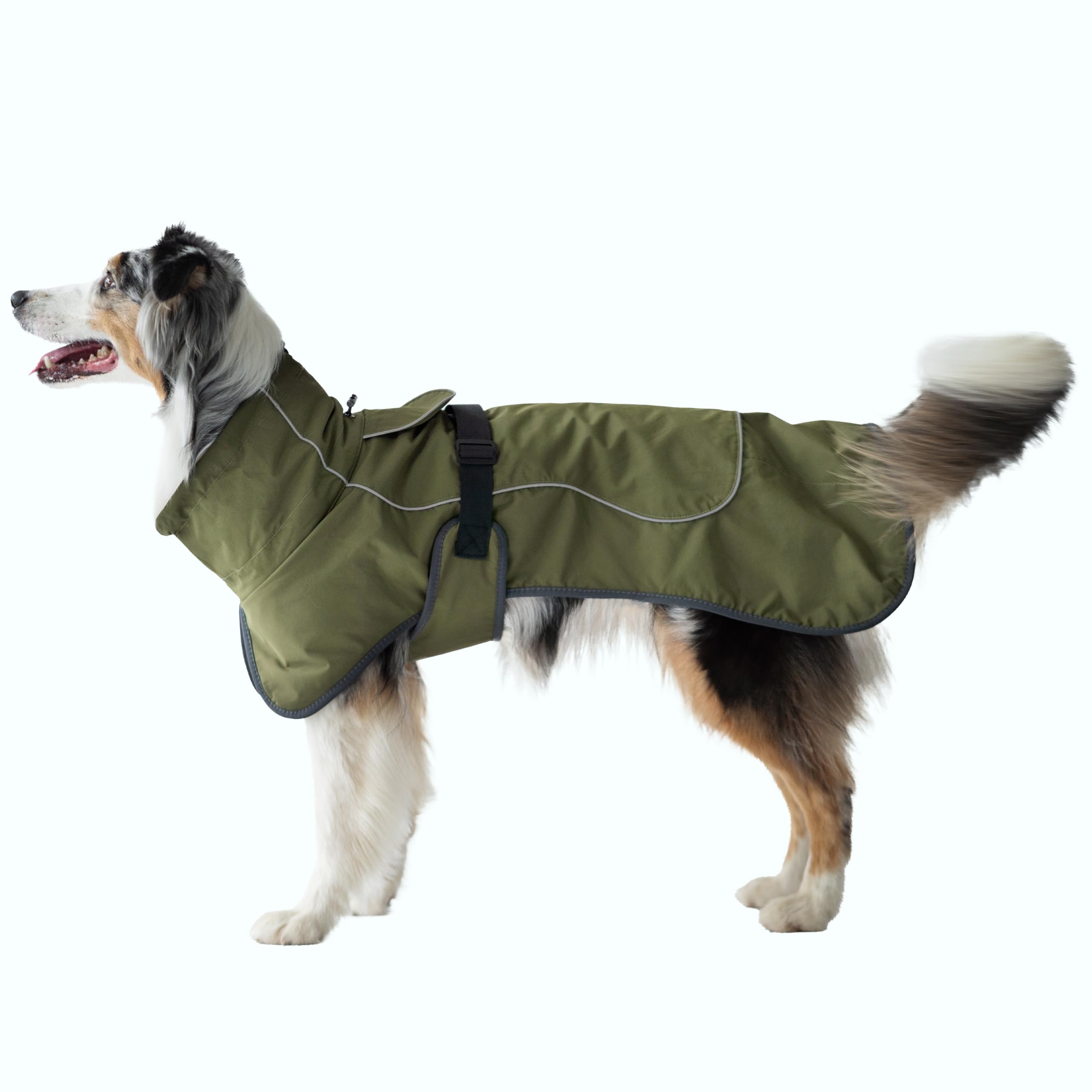 DOGOPAL Dog Coat Waterproof Reflective Warm Dog Raincoat with Fleece Lining, Windproof and Breathable