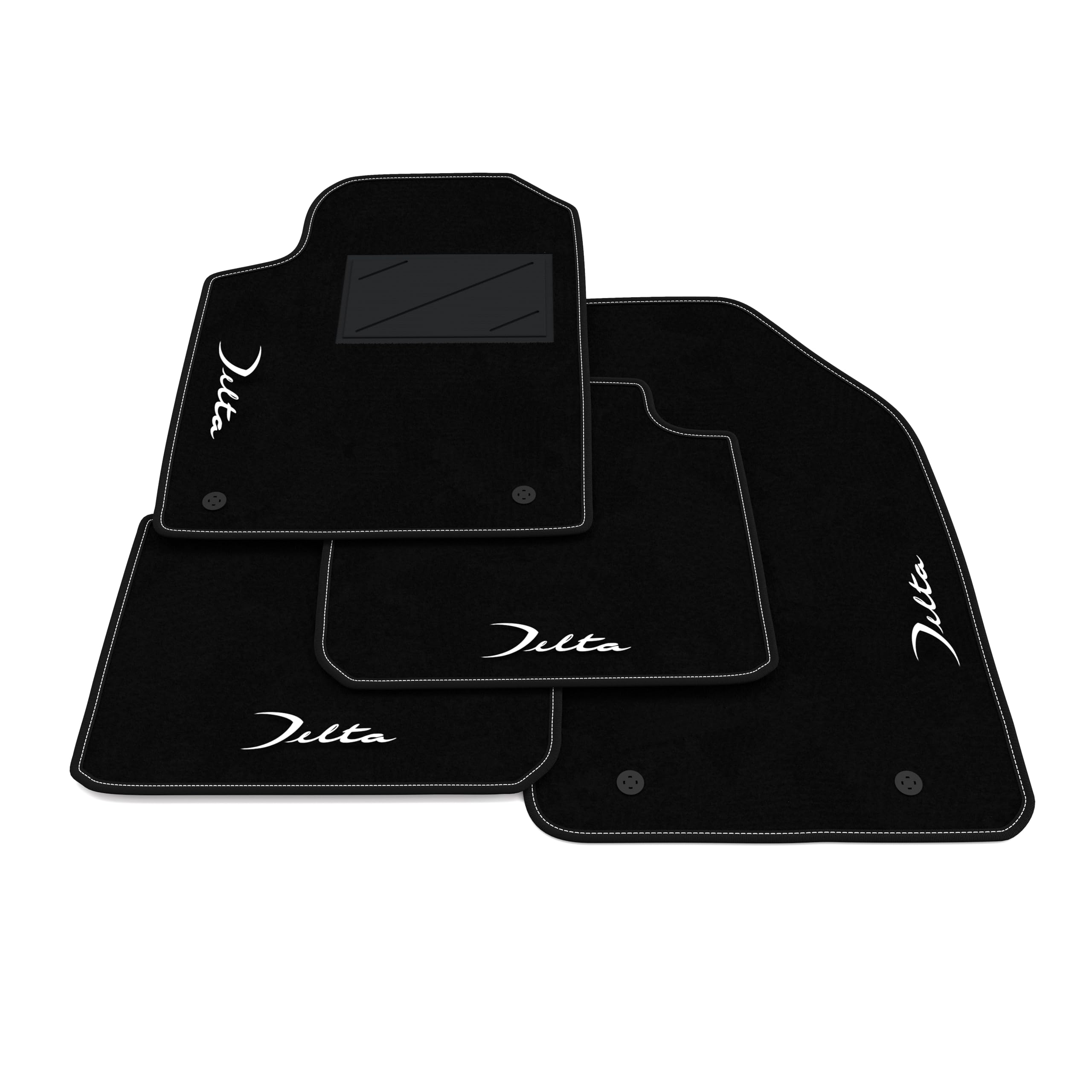 Tappetini compatibili con Lancia Delta 2008-2014, kit tappetini auto personalizzati, set tappeti in moquette, tappeto auto