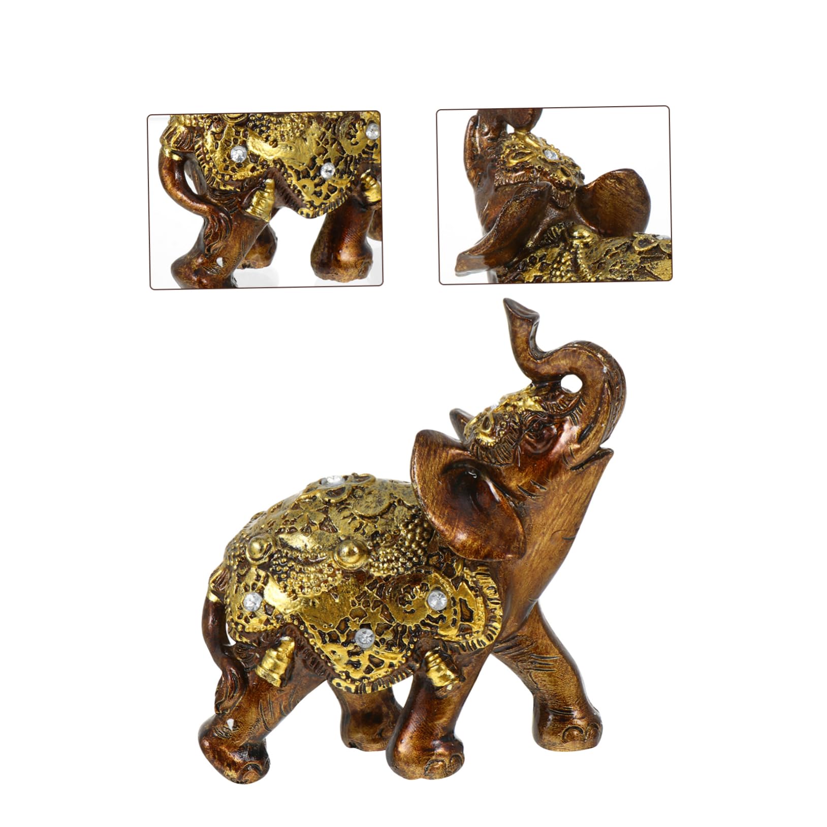 Cabilock 2 Pz Ornamenti Di Elefante Statuetta Di Animale In Resina Di Elefante In Resina Statua Di Feng Shui Figurine Decorazioni Per La Casa Ornamento Del Desktop