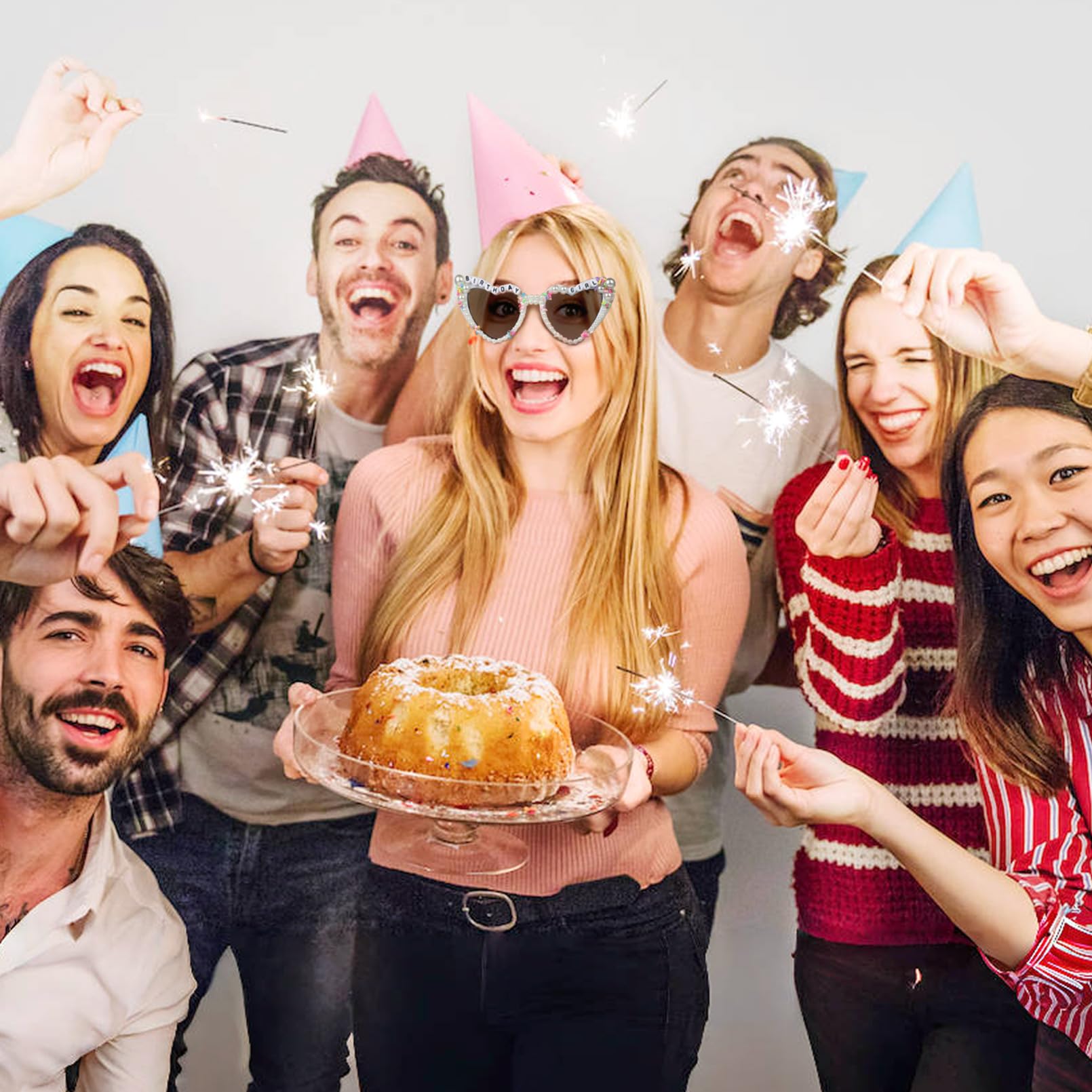 YOGFIT Okulary urodzinowe dla kobiet, prezenty urodzinowe, akcesoria 'Birthday Queen' urodzinowe okulary przeciwsłoneczne na urodziny z okazji urodzin