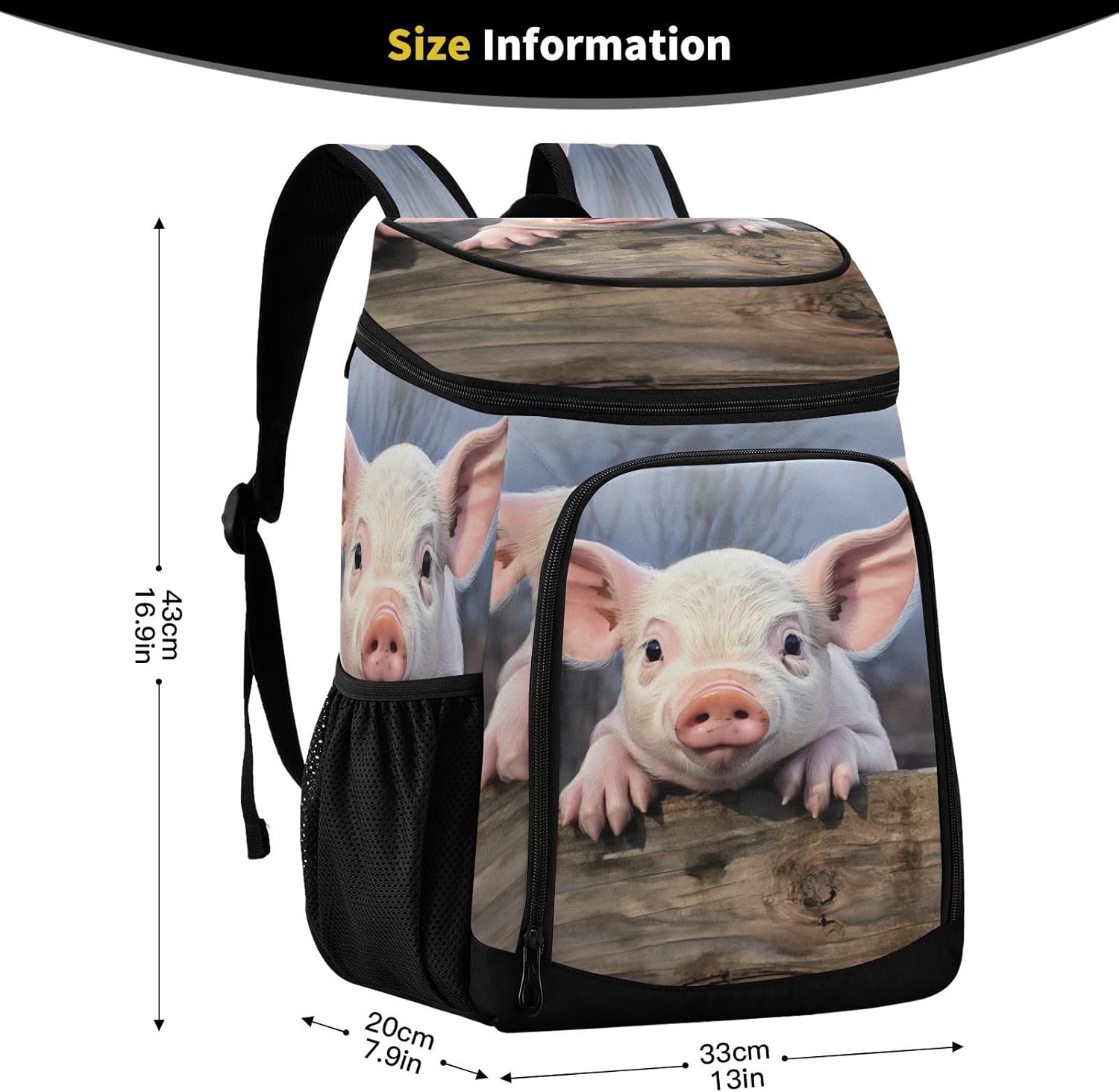 Cute Pig Cooler Backpack 36 Cans Leakproof Waterproof Backpack Cooler Bag Beach Accessories for Women and Men Travel Camping Fishing Backpack