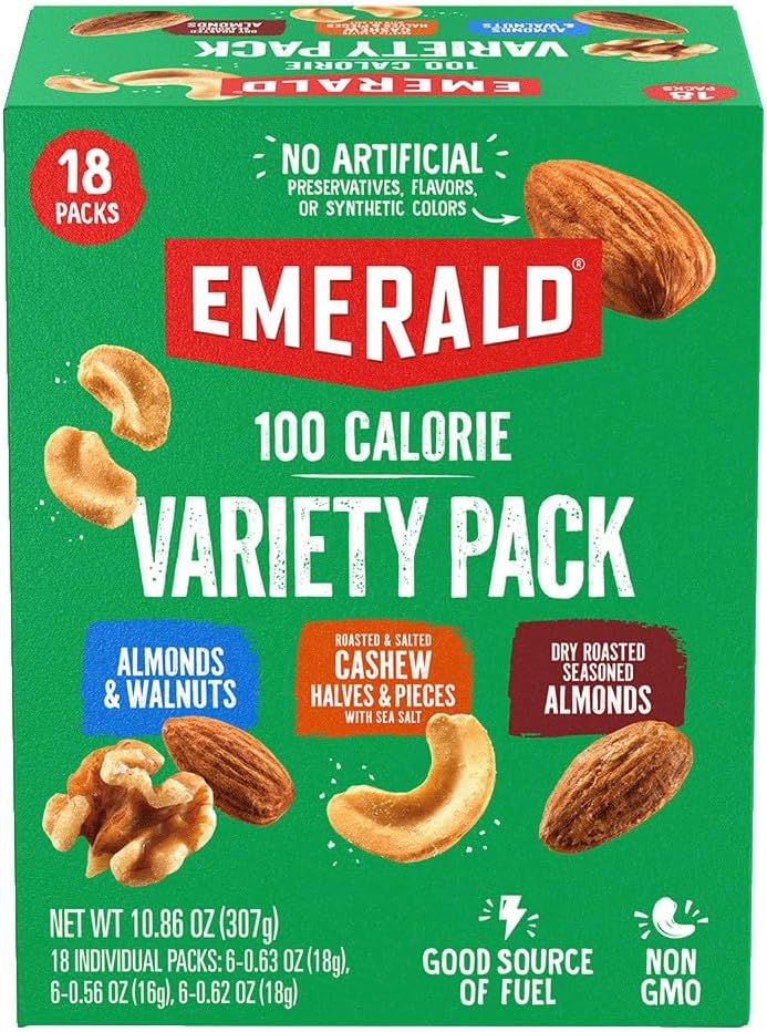 Nuts Mixed Nuts Variety Pack 18ct (1-Pack) , 100-Calorie Individual Packs , Features Dry Roasted Almonds, Natural Almonds & Walnuts, and Roasted & Salted Cashews
