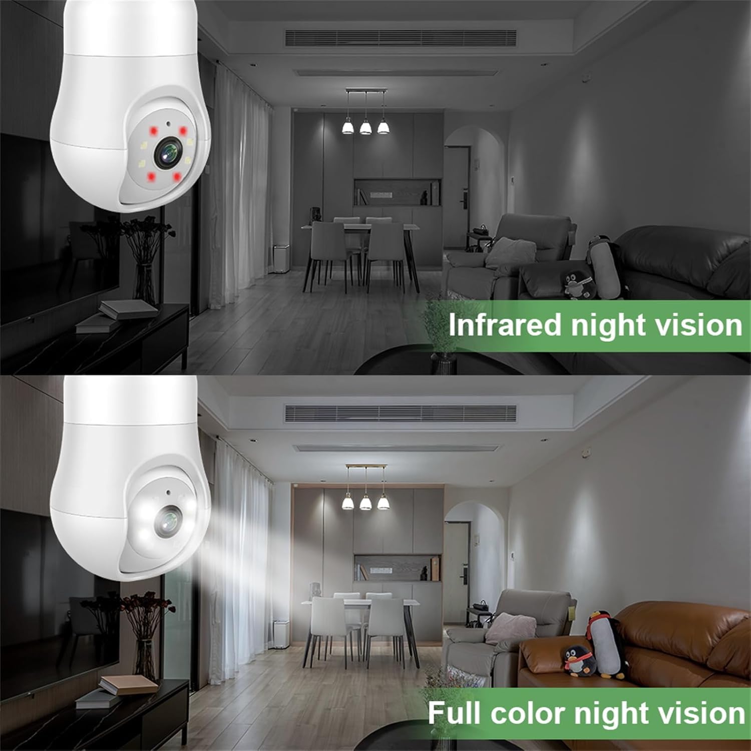 Cámaras De Seguridad, Cámara De Bombilla WiFi E27 De 4mp 5g Zoom 5X Ai Seguimiento Automático Humano Seguridad Interior CCTV Vigilancia Ptz Cámara IP, No SD Card