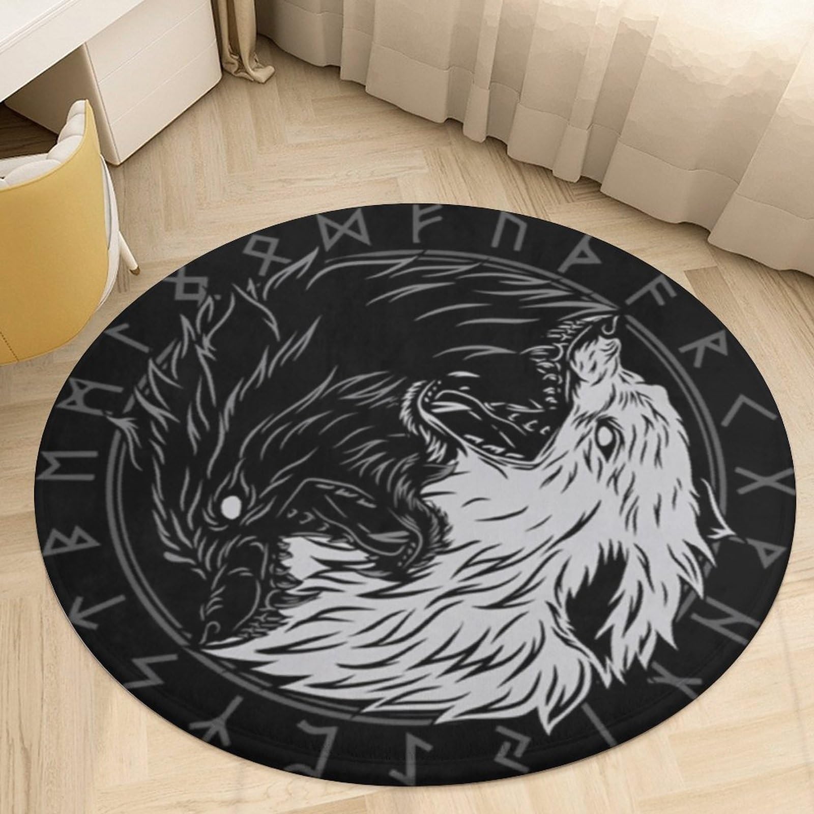 Tapis de sol loup de Fenrir imprimé 3D tapis doux de salon antidérapant viking