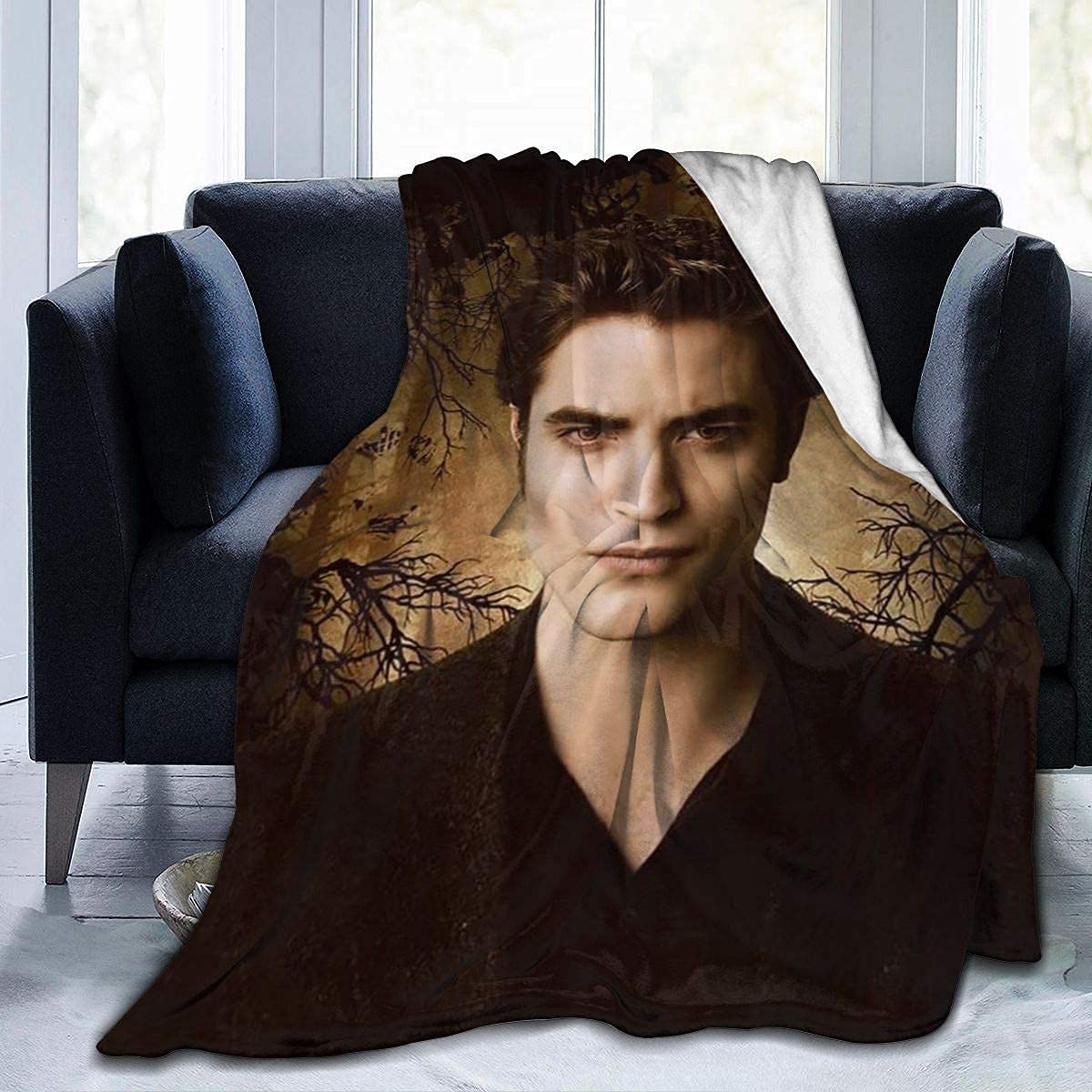 Serviette De Plage XL Edward Cullen – Microfibre 130x80 Cm, Ultra Absorbante, Séchage Rapide, Sans Sable