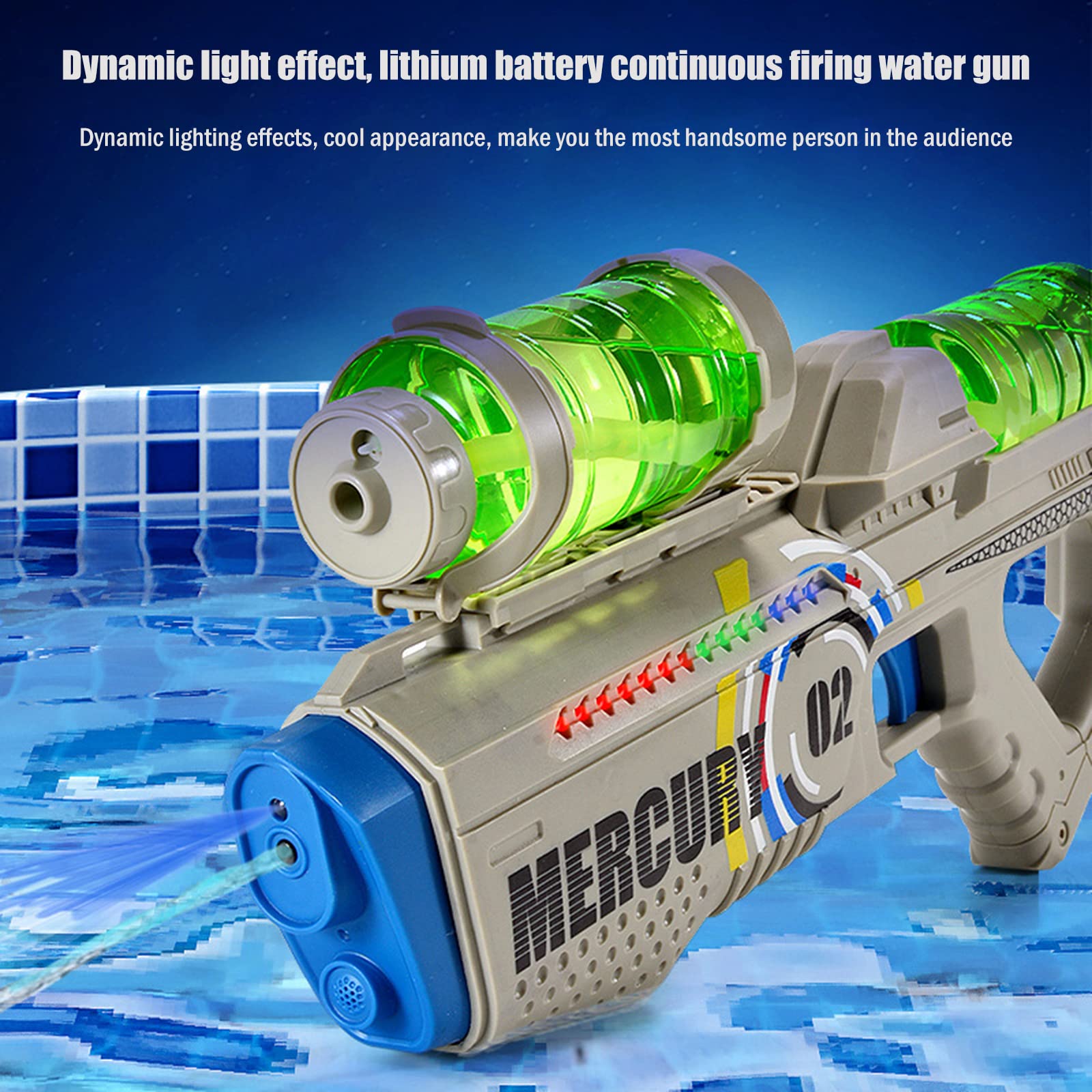 Elektrisch Waterpistool Voor Volwassenen En Kinderen, Tot 35 FT Bereik Super Automatisch Spuitpistool Met Een Knop