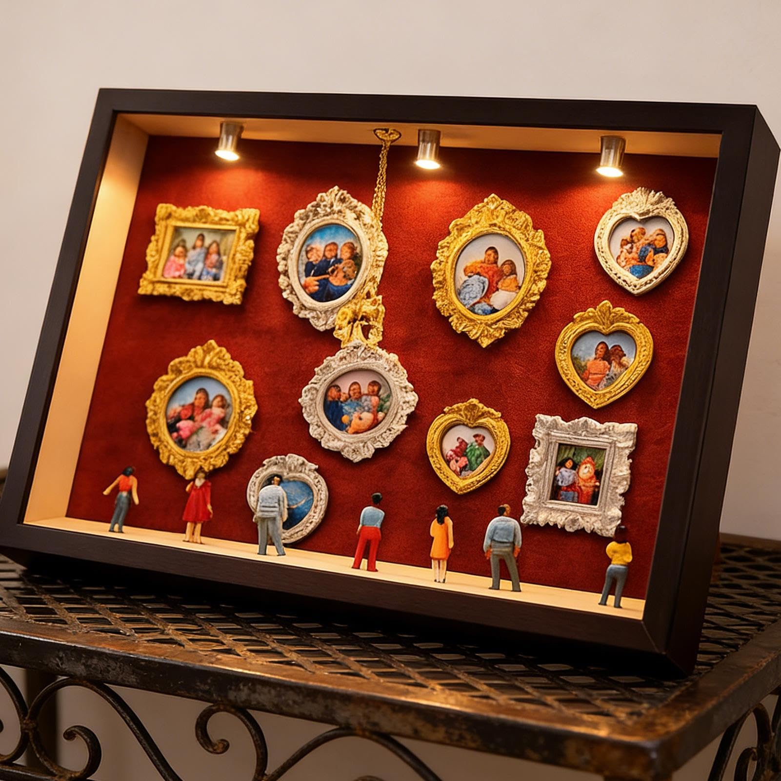 Miniatura Set Museo in Scatola Accessorio da Scrivania con | Kit Cornice Shadow Box Museo in Miniatura per Donne, Uomini, Ragazzi e Adulti, Camera da , Compleanno, Natale