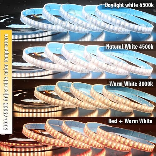 Miniatura 6 de Tira de luces LED RGB CCT para exteriores, impermeable, IP67, cambio de color, 24 V, 270 LEDsm, tira LED RGBWW súper brillante de 16.4 pies (DC24V