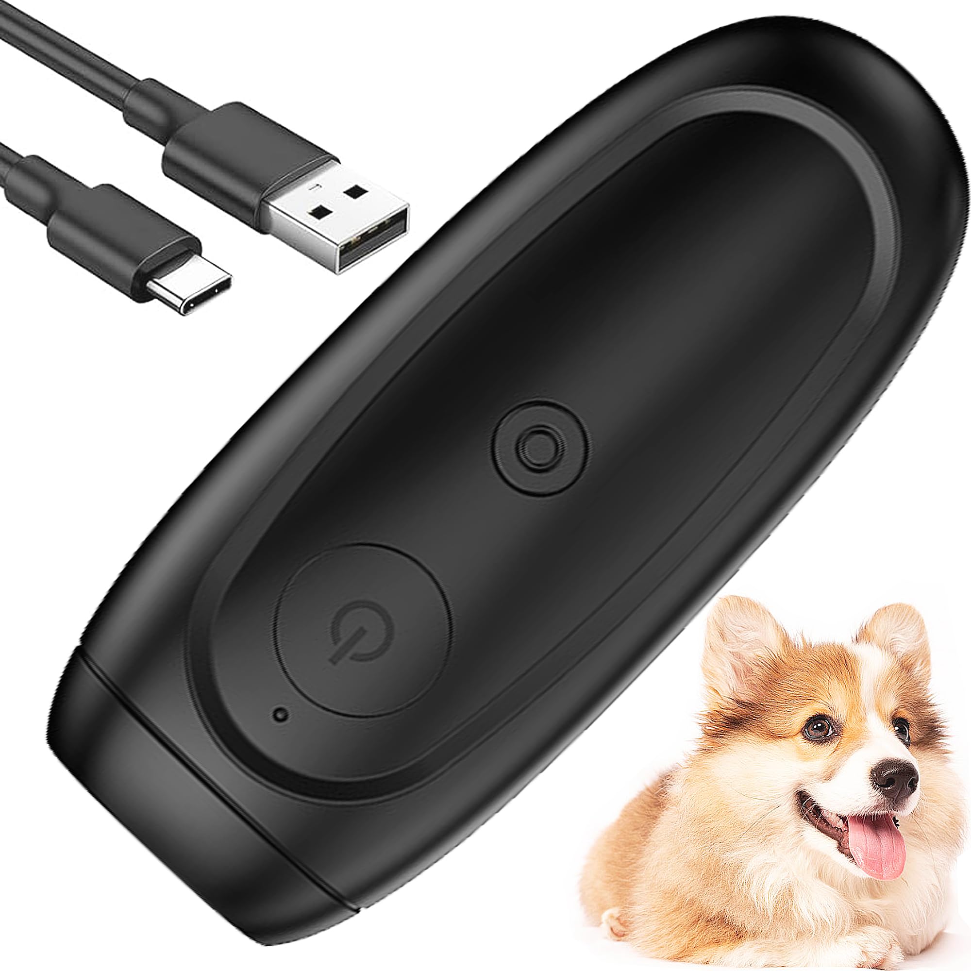 XUBX Anti-Bell-Gerät, wiederaufladbare Handheld-Hund Bellen Kontrollgerät Hund Bellen Abschreckung Hundetraining Tool Anti-Bell-Stopper sicher, Bellen Stopper für Welpen kleine große Hund Outdoor Indo