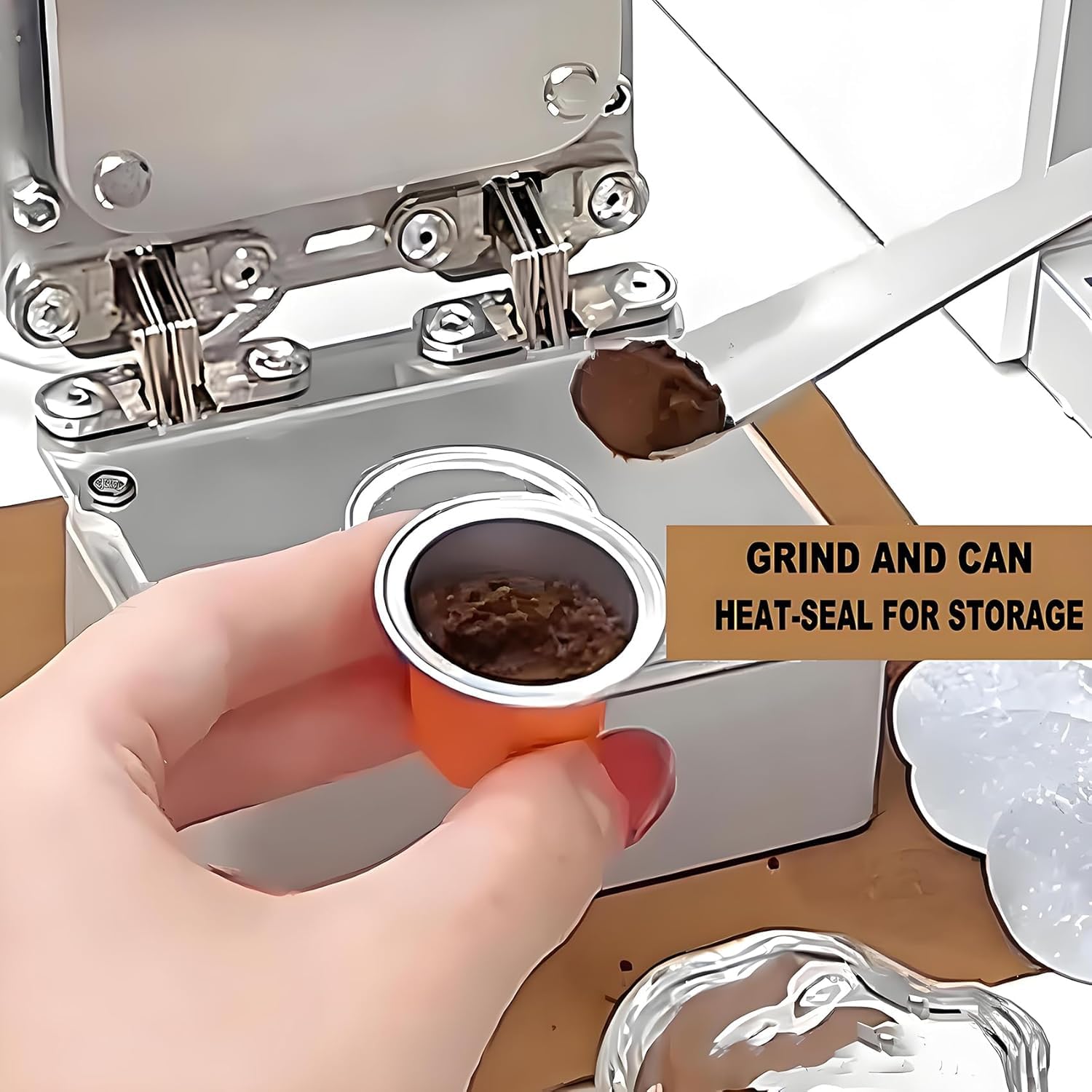 Maszyna do zamykania kawy na kapsułki, DIY przenośna maszyna do zamykania folii aluminiowej, ze 100 aluminiowymi kubkami i foliami, idealna do domu i kawiarni, czarna