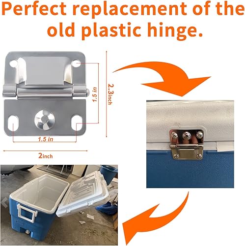 Miniatura 2 de Coleman - Bisagras de repuesto para enfriador de hieleras Coleman 5253 6262 6270 5250 5286b para bisagras Coleman Ice Chest Coolers - 2 unidades