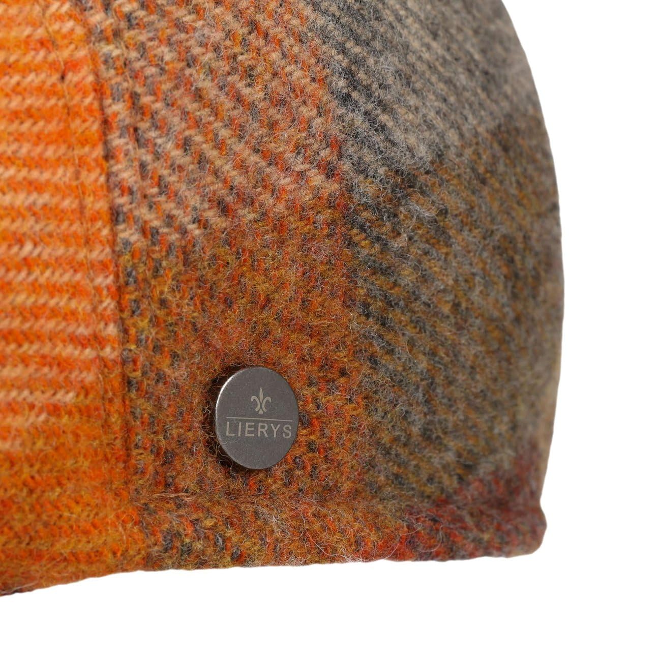 LIERYS John Hanley Colour Check płaska czapka z daszkiem dla kobiet/mężczyzn – Made in The EU jesień-zima, jesień, zima, XL (60-61 cm), pomarańczowa