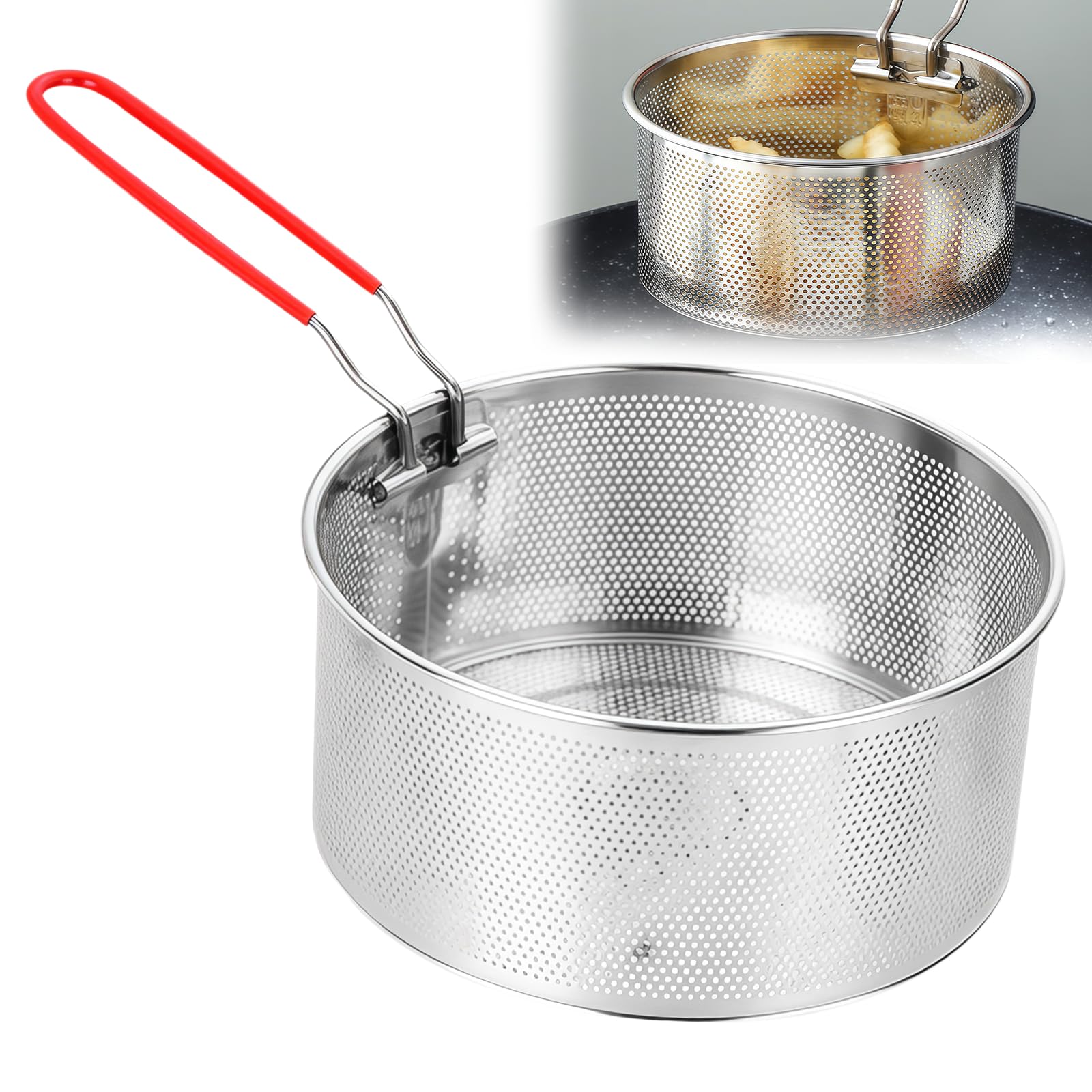 Panier à friture cuillère en fil pour cuire sans éclaboussures d'huile