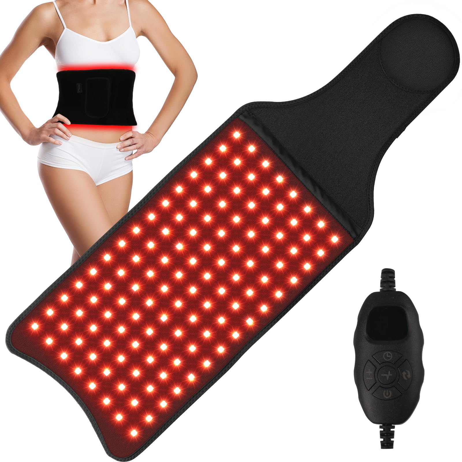 NALACAL Red Light Therapy for Body, Infrared Light Therapy Belt, 120 LEDs Remote Control with 5 Brightness 7 Timers for Women Men Gift Light Therapy Device, Red Light Therapy Device